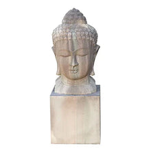 Load image into Gallery viewer, Buddha Head Statue with Pedestal