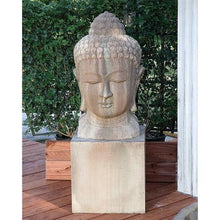 Load image into Gallery viewer, Buddha Head Statue with Pedestal