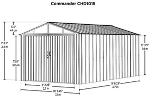 ARROW Commander 10' x 15' Steel Storage Building Shed Kit