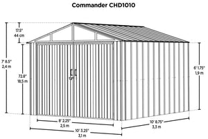 ARROW Commander 10' x 10' Steel Storage Building Shed Kit - Eggshell