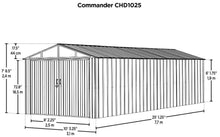 Load image into Gallery viewer, ARROW Commander Steel Storage Building Shed Kit - 10&#39; x 25&#39; x 8&#39;
