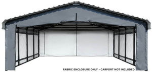 ARROW 20' x 20' Fabric Carport Enclosure Kit with side panels