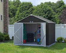 Load image into Gallery viewer, Arrow Ezee Steel Shed 10&#39; x 8&#39; - Charcoal with Cream Trim