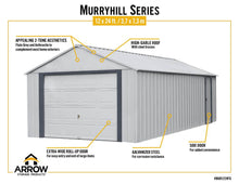 Load image into Gallery viewer, Arrow Murryhill 12&#39; x 24&#39; Steel Storage Garage Shed