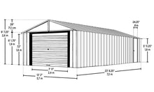 Load image into Gallery viewer, Arrow Murryhill 12&#39; x 24&#39; Steel Storage Garage Shed