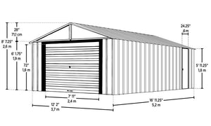 ARROW Sheds Murryhill 12' x 17' Metal Shed - Prefab Garage Kit - SKU BGR1217FG