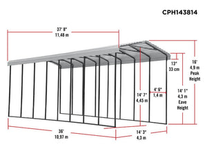 Arrow Steel DIY Carport kit - 14' x 38' x 14'