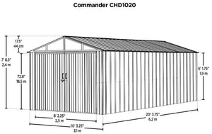 ARROW Commander Steel Storage Building Shed - 10' x 20' x 8' - DIY KIT